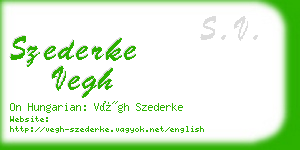 szederke vegh business card